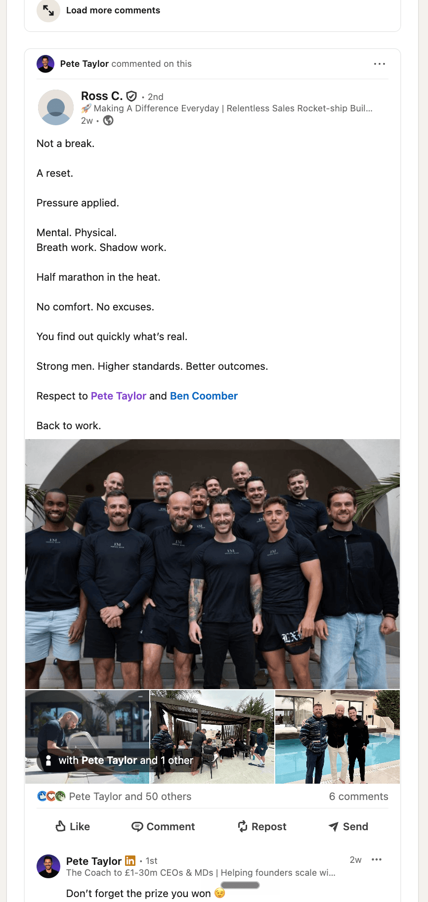 Ross C. on LinkedIn — Strong men. Higher standards. Better outcomes.