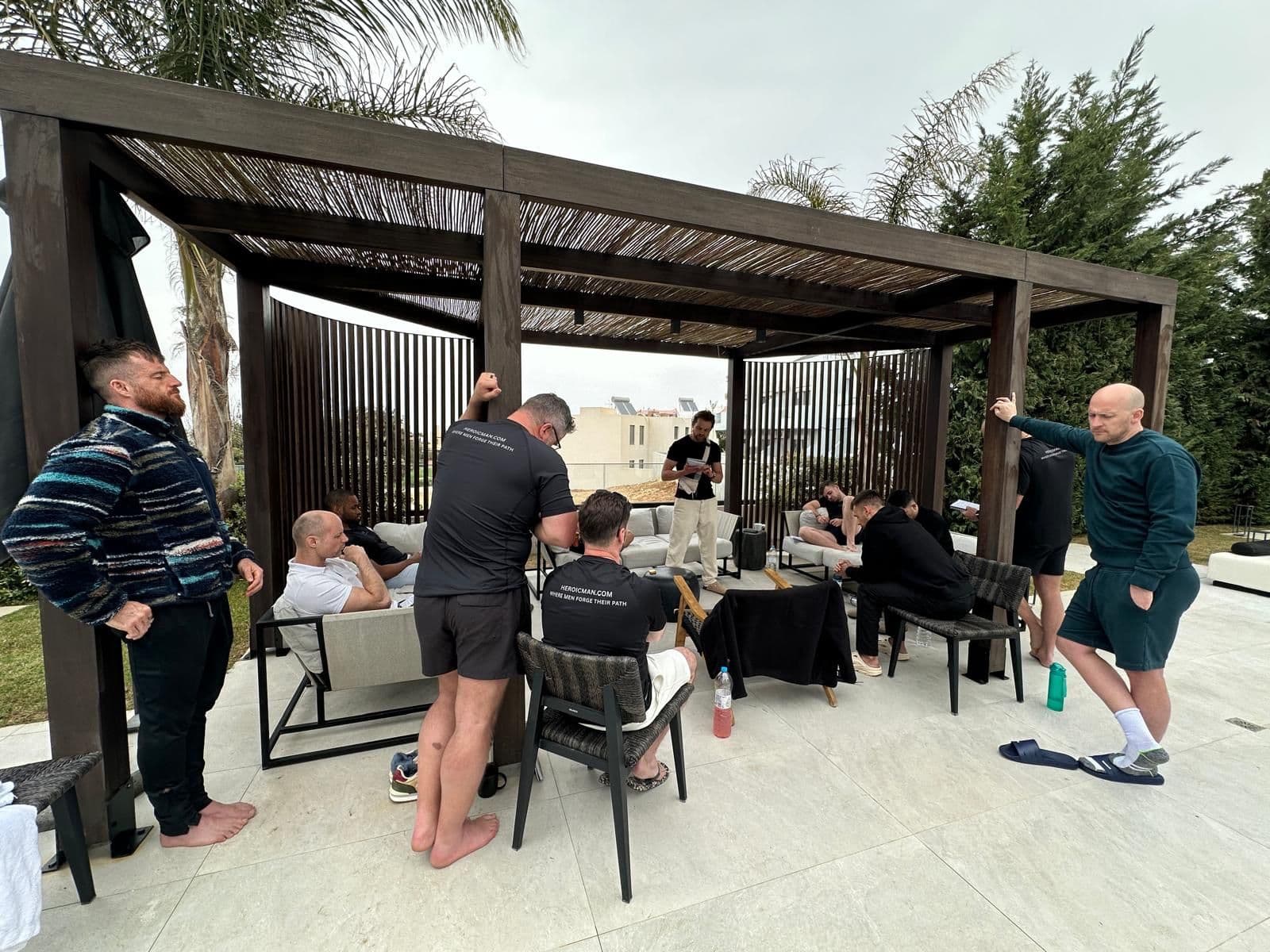Group at the outdoor pavilion